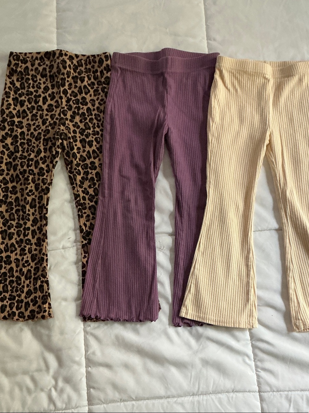 jumping beans Ribbed Flare Leggings - Leopard, Purple, Cream